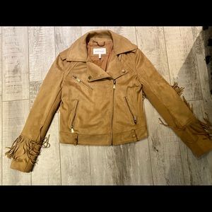 BCBGeneration Faux Suede Fringe Jacket